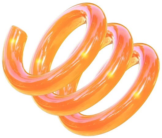 Espiral naranja  3D Icon