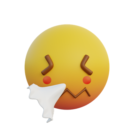 Espirrando no rosto com lenço de papel  3D Emoji