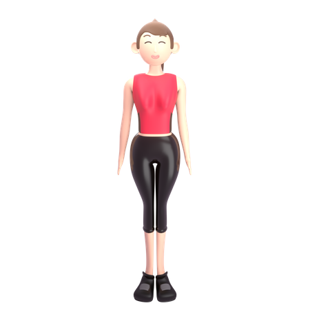 Esportista feminina  3D Illustration