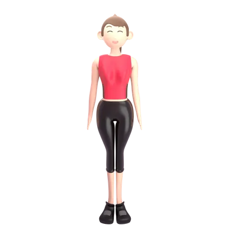 Esportista feminina  3D Illustration