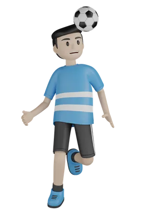 Esportista jogando futebol  3D Illustration