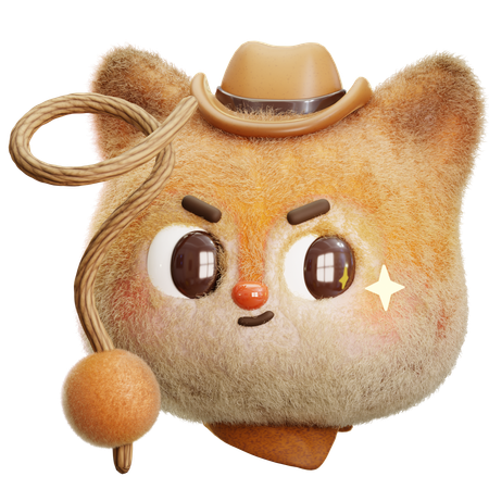 Cowboy esquilo  3D Icon