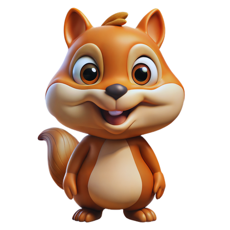 Esquilo feliz  3D Icon