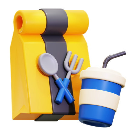 Essen zum Mitnehmen  3D Icon