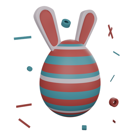 Esser Hase Ei  3D Illustration