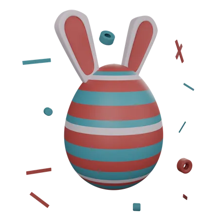 Esser Hase Ei  3D Illustration