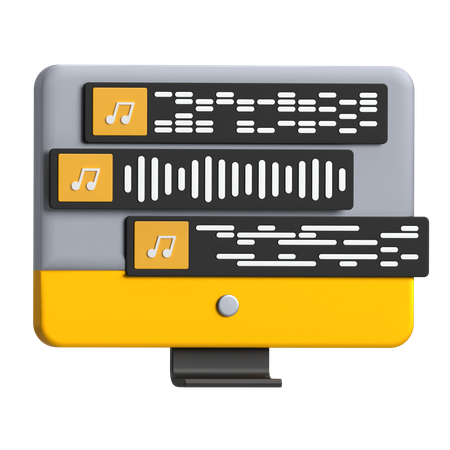 Estação de trabalho de áudio digital daw  3D Icon