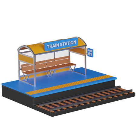 Estação de trem  3D Icon
