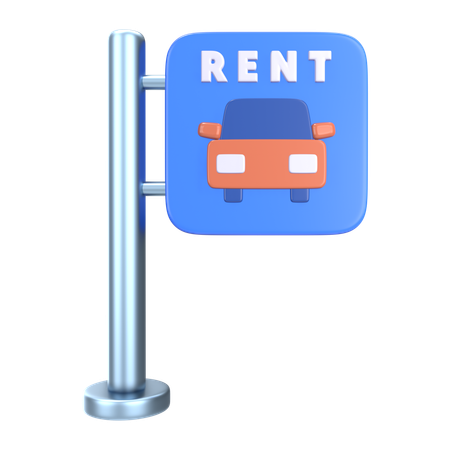 Estación de alquiler de coches  3D Icon