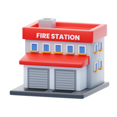 Estación de bomberos  3D Icon