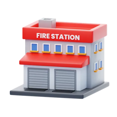 Estación de bomberos  3D Icon