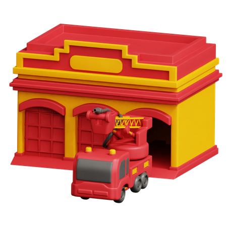 Estación de bomberos  3D Icon