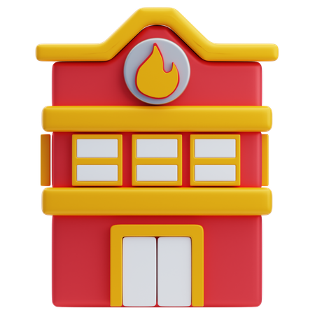 Estación de bomberos  3D Icon