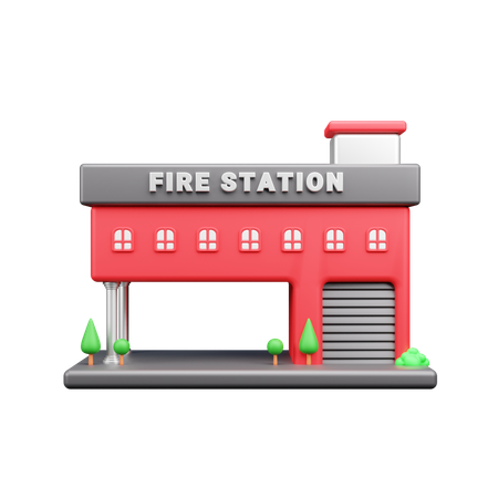 Estación de bomberos  3D Icon