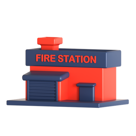 Estación de bomberos  3D Icon