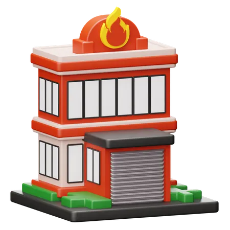 Estación de bomberos  3D Icon