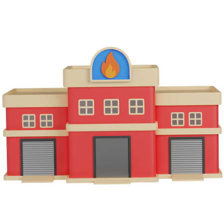 Estación de bomberos  3D Icon