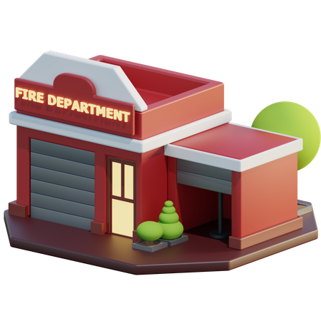 Estación de bomberos  3D Icon
