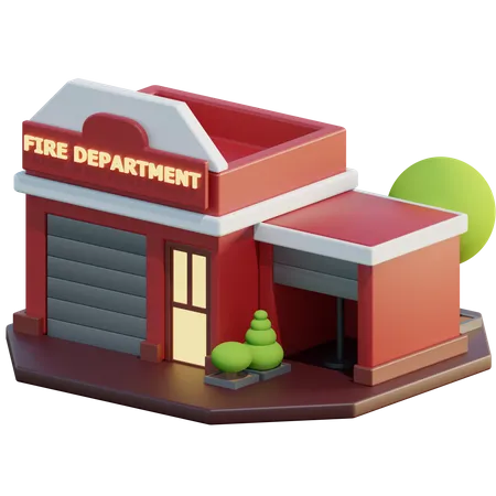 Estación de bomberos  3D Icon
