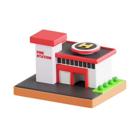 Estación de bomberos  3D Icon