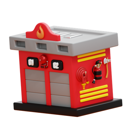 Estación de bomberos  3D Icon