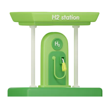 Estacion De Hidrogeno Eco Transporte Icono 3 D 3D Icon
