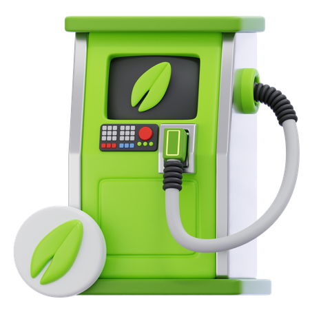 Estación de combustible ecológica  3D Icon