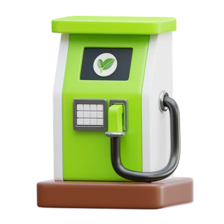 Estación de combustible ecológica  3D Icon