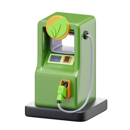 Estación de combustible ecológica  3D Icon