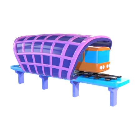 Estación de tren ligero  3D Icon