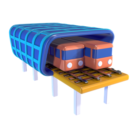 Estación de tren ligero  3D Icon