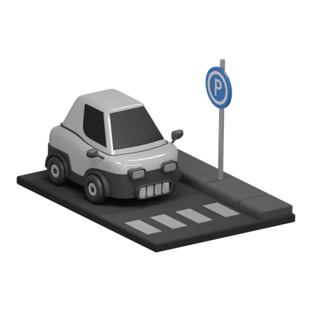 Estacionamento de carro elétrico  3D Icon