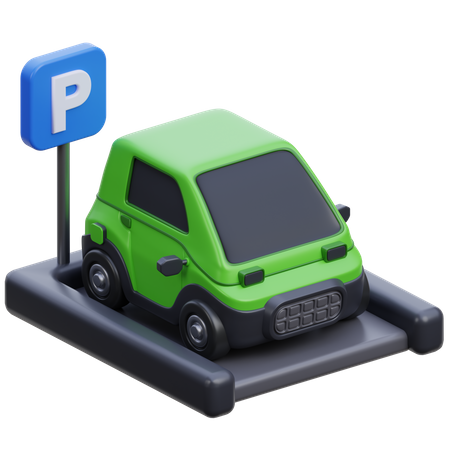 Estacionamento de carro elétrico  3D Icon