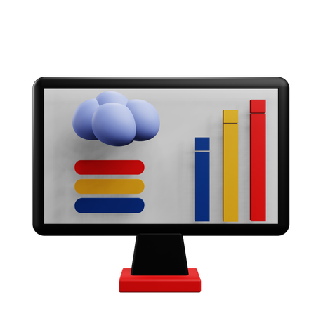 Estadística de la nube  3D Icon