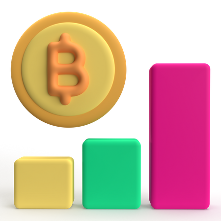 Estadísticas de bitcoins  3D Icon