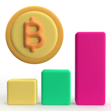 Estadísticas de bitcoins  3D Icon