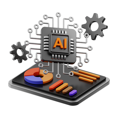 Estadísticas de datos de ia  3D Icon