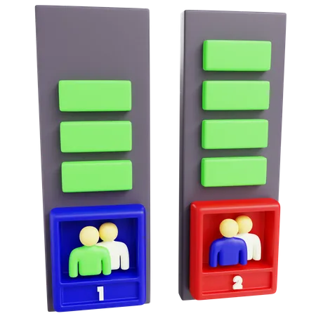Estadisticas Electorales En 3 D Dos Candidatos Con Antecedentes Aislados 3D Icon