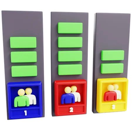Estadisticas Electorales En 3 D Tres Candidatos Con Antecedentes Aislados 3D Icon