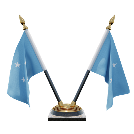 Soporte para bandera de escritorio doble de los Estados Federados de Micronesia  3D Flag