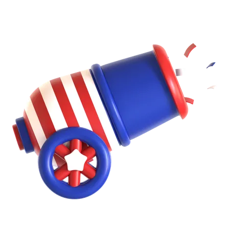 Cânone da independência dos estados unidos  3D Icon