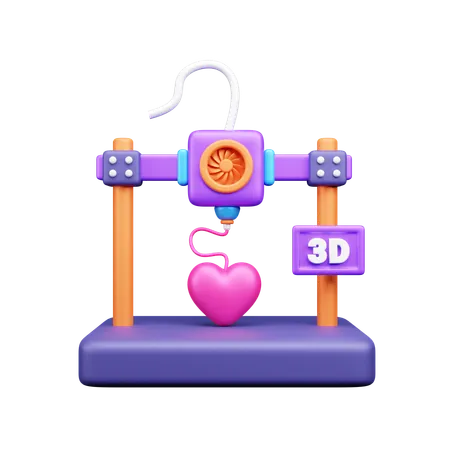 Impresión del corazón  3D Icon