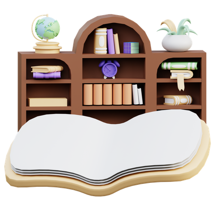 Estante de livros  3D Illustration