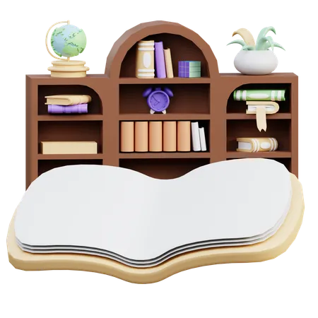 Estante de livros  3D Illustration