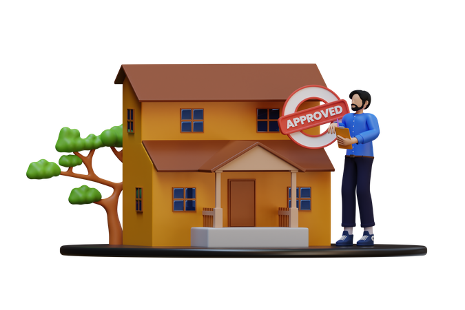 Estate Agents with House Inspection  3D Icon