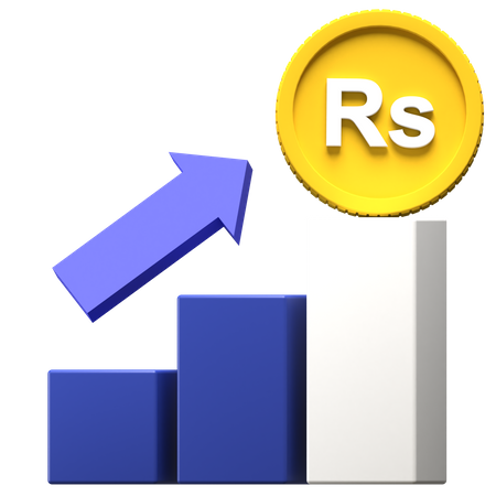 Estatísticas de lucro da rupia do Sri Lanka  3D Illustration