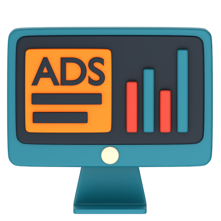 Estatísticas de publicidade  3D Icon