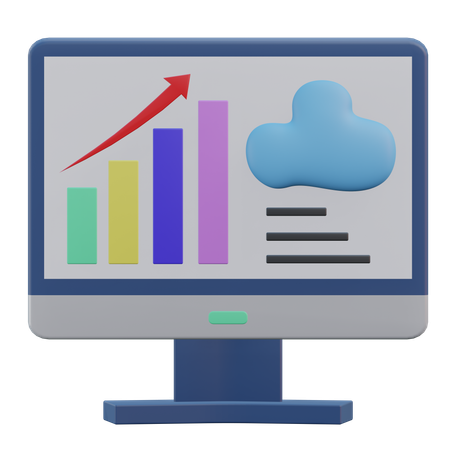 Estatísticas on-line  3D Icon