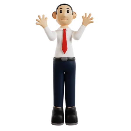 Figura de hombre de negocios alegre  3D Illustration