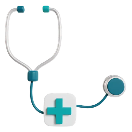 Estetoscopio y cruz médica  3D Icon